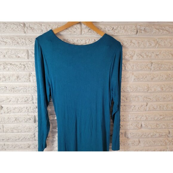 Venus Womens Dress Extra Large XL Bodycon Long Sleeve Blue Pullover BLU127E - Picture 7 of 11